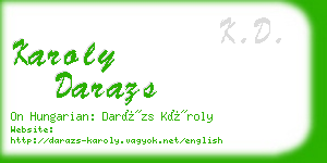 karoly darazs business card